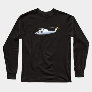 White and Grey Helicopter Long Sleeve T-Shirt